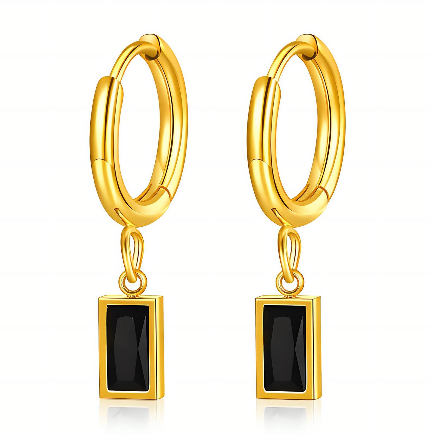 Rectangular hoop earrings