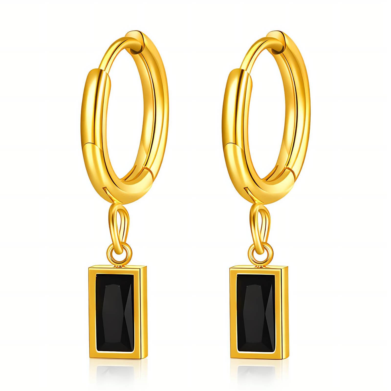 Rectangular hoop earrings